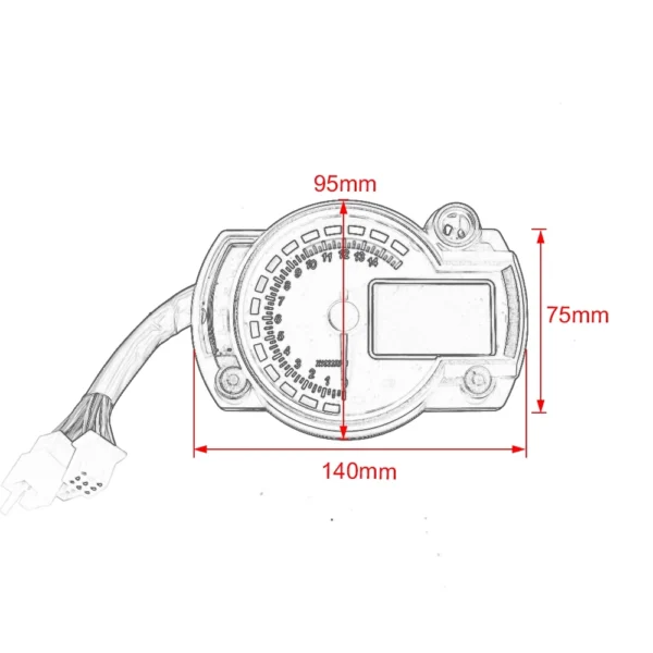 Motorcycle Digital Speedometer with Analog Tachometer