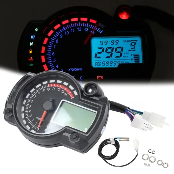 Motorcycle Digital Speedometer with Analog Tachometer